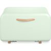  Cutie de paine din metal, Navaris, deschidere frontala, 35.2x23.5x23 cm, Verde deschis, 51503.02.71