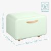  Cutie de paine din metal, Navaris, deschidere frontala, 35.2x23.5x23 cm, Verde deschis, 51503.02.71