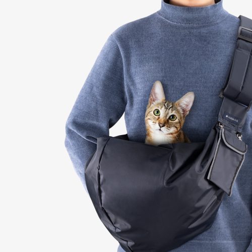 Rucsac de transport pentru animale de companie Navaris, Poliester, Negru, 55577.17