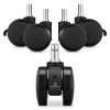 Set 5 Roti pentru scaun de birou tija 10 mm, Kwmobile, Negru, Nylon, 55601.02
