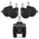Set 5 Roti pentru scaun de birou tija 10 mm, Kwmobile, Negru, Nylon, 55601.02
