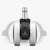 Set 5 Roti pentru scaun de birou tija 11 mm, Kwmobile, Alb/Negru, Nylon, 55602.03