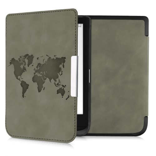 Husa pentru PocketBook Touch Lux 5 / Touch Lux 4 / Touch HD 3, Piele ecologica, Gri, kwmobile, 50228.07