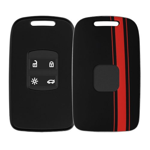 Husa Cheie Auto pentru Renault / Dacia - 4 Butoane - Keyless Go, kwmobile, Plastic, Negru / Rosu, 54805.02