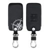 Husa Cheie Auto pentru Renault / Dacia - 4 Butoane - Keyless Go, kwmobile, Piele ecologica, Negru / Alb, 44637.45