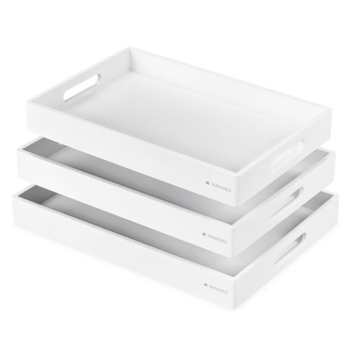 Set 3 tavi servire Navaris, din bambus, cu manere, pliabile, 53446.03.02
