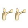 Set 2 Carlige de perete autoadezive pentru chei, Kwmobile, Auriu, Metal, 55887.02