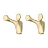Set 2 Carlige de perete autoadezive pentru chei, Kwmobile, Auriu, Metal, 55887.02