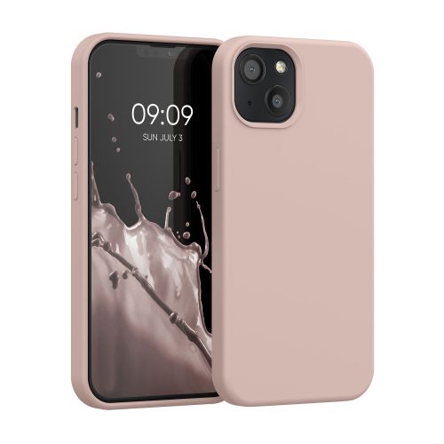 Husa iPhone 13, Silicon, Crem, 55878.10