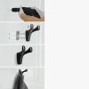 Set 2 Carlige de perete autoadezive pentru chei, Kwmobile, Negru, Metal, 55887.01