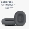 Set 2 Perne de urechi pentru casti Apple AirPods Max, Kwmobile, Gri, Piele ecologica, 55895.19