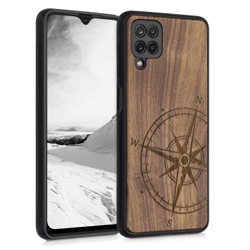 Husa Samsung Galaxy A12, Lemn, Maro, 55092.02