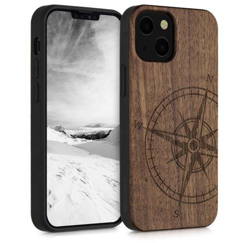 Husa iPhone 13 Mini, Lemn, Maro, 55936.01