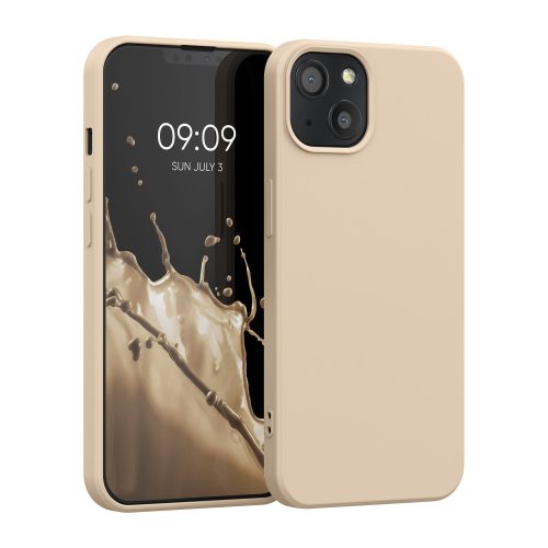 Husa iPhone 13, Silicon, Crem, 55948.154