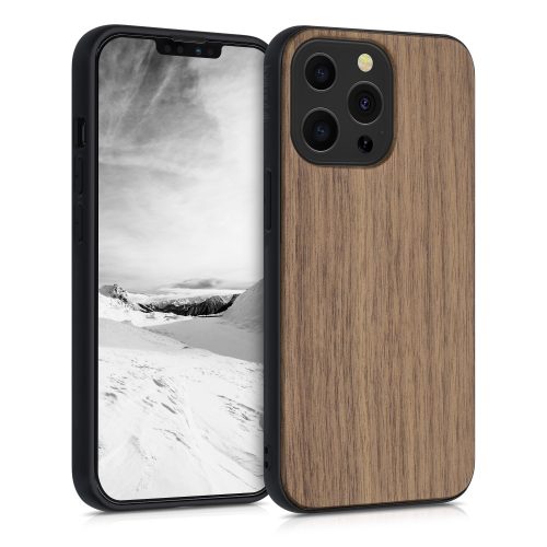 Husa iPhone 13 Pro, Lemn, Maro, 55968.18