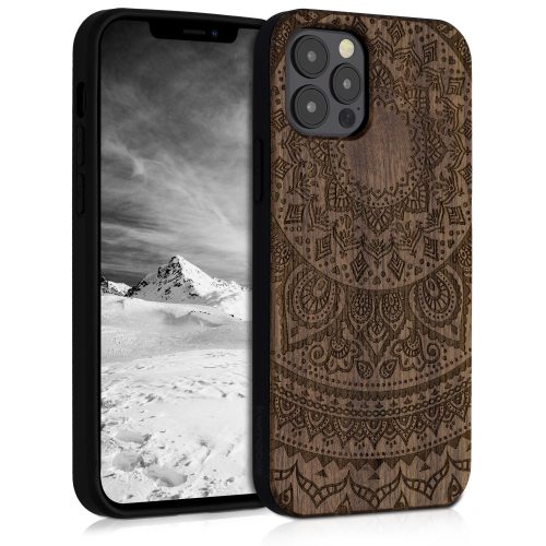 Husa iPhone 12 / iPhone 12 Pro, Lemn, Maro, 52734.05