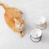 Set 2 Boluri de ceramica cu suport metalic Navaris, 380 ml, Gold / Negru, 55984.01