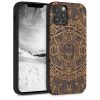 Husa iPhone 12 / iPhone 12 Pro, Lemn, Maro, 52734.06