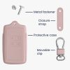 Husa Cheie Auto pentru Renault / Dacia - 4 Butoane - Keyless Go, kwmobile, Piele naturala, Roz, 54669.02