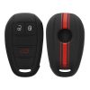 Husa Cheie Auto pentru Alfa Romeo - 3 Butoane, kwmobile, Silicon, Negru / Rosu, 53855.03