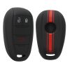Husa Cheie Auto pentru Alfa Romeo - 3 Butoane, kwmobile, Silicon, Negru / Rosu, 53855.03