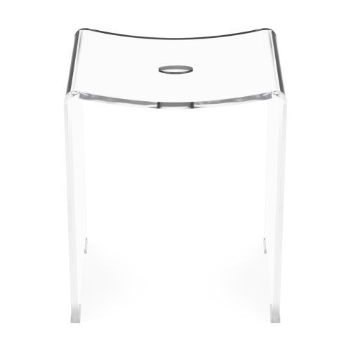 Scaun dus acrilic Navaris, 43.5x37x28 cm, 100 kg, antiderapant, baie/interior, transparent, plastic