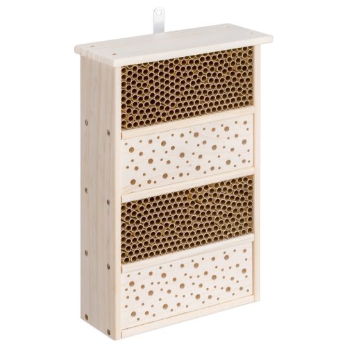 Hotel pentru albine Navaris, cu 4 camere de reproducere 40x26x10.5 cm, lemn, 56086.01