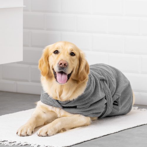 Halat de baie pentru caini Navaris, L, Gri, Poliester, 56089.22.3