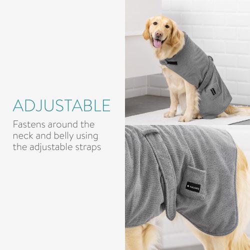 Halat de baie pentru caini Navaris, L, Gri, Poliester, 56089.22.3