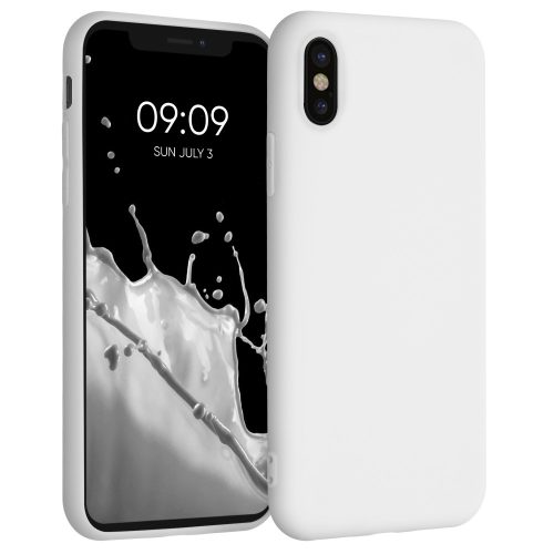 Husa Apple iPhone X / iPhone XS, Silicon, Alb, 42492.02