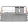  Scurgator de vase Navaris, cu suport de picurare, cu raft pentru farfurii, pahare si tacamuri, gri, 42.5x31.5x14 cm, 52545.03