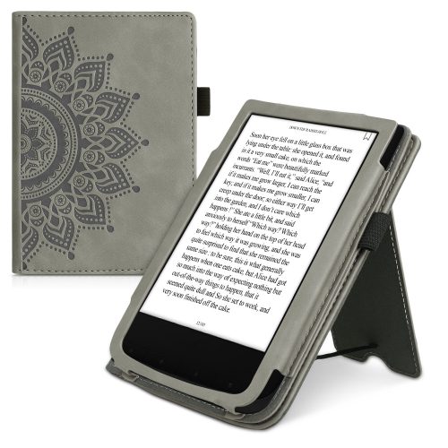 Husa pentru PocketBook Touch Lux 5 / Touch Lux 4 / Touch HD 3, Piele ecologica, Gri, kwmobile, 54817.06