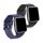 Set 2 curele pentru Willful Smartwatch/Fitnesstracker, Kwmobile, Negru/Albastru, Silicon, 56230.01
