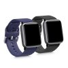 Set 2 curele pentru Willful Smartwatch/Fitnesstracker, Kwmobile, Negru/Albastru, Silicon, 56230.01