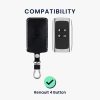 Husa Cheie Auto pentru Renault / Dacia - 4 Butoane - Keyless Go, kwmobile, Piele ecologica, Negru, 44135.91