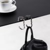 Set 2 Carlige de masa pentru genti, Kwmobile, Argintiu/Negru, Aluminiu, 48556.05