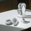 Set 2 Perne de urechi pentru casti Apple AirPods Max, Kwmobile, Gri, Piele ecologica, 55895.35