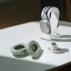 Set 2 Perne de urechi pentru casti Apple AirPods Max, Kwmobile, Verde, Piele ecologica, 55895.07