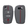 Husa Cheie Auto pentru Audi - 3 Butoane, kwmobile, Silicon, Gri, 53134.12