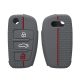 Husa Cheie Auto pentru Audi - 3 Butoane, kwmobile, Silicon, Gri, 53134.12
