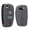 Husa Cheie Auto pentru Audi - 3 Butoane, kwmobile, Silicon, Gri, 53134.12