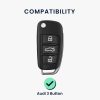 Husa Cheie Auto pentru Audi - 3 Butoane, kwmobile, Silicon, Gri, 53134.12