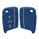 Husa Cheie Auto pentru VW / Skoda / Seat - 3 Butoane, kwmobile, Silicon, Albastru, 46967.18