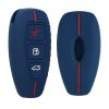 Husa Cheie Auto pentru Ford - 3 Butoane - Keyless Go, kwmobile, Silicon, Albastru, 53133.12