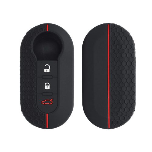 Husa Cheie Auto pentru Fiat / Lancia - 3 Butoane, kwmobile, Silicon, Negru, 56383.01