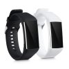 Set 2 Curele pentru Polar A370 / A360, kwmobile, Silicon, Negru / Alb, 56436.01