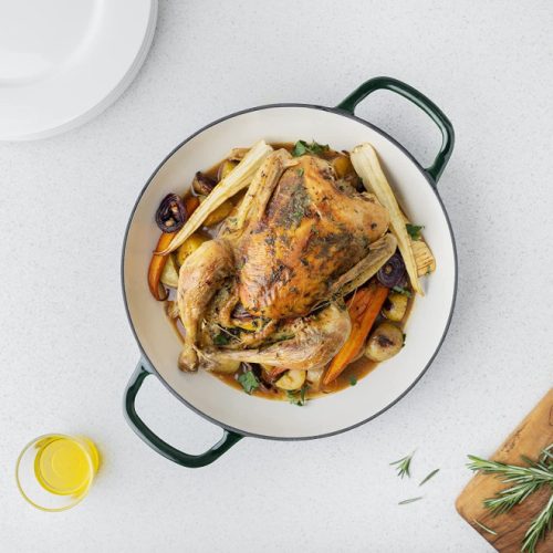 Oala antiaderenta din fonta Navaris pentru plite/cuptoare - 29,5 cm - 3,5 L - Verde, 52479.01.80