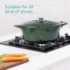 Oala antiaderenta din fonta Navaris pentru plite/cuptoare - 45cm - 7.7L - Verde, 52477.01.80