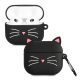 Husa pentru casti Apple AirPods 3, Kwmobile, Negru/Alb, Silicon, 56542.01