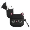 Husa pentru casti Apple AirPods 3, Kwmobile, Negru/Alb, Silicon, 56542.01